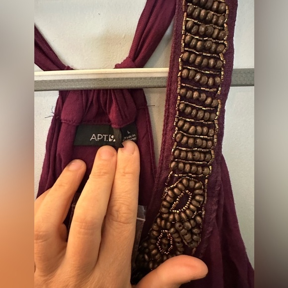 Purple Ruffle Halter beaded neck Dress NWT Large Apt 9 - Picture 3 of 4